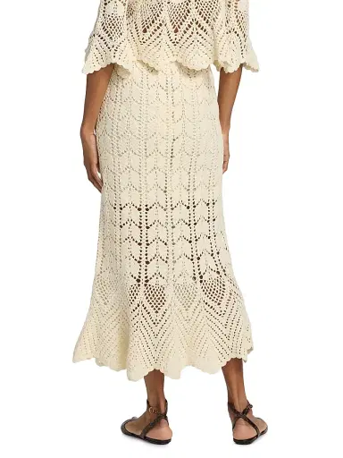 Zimmermann Women's Awaken Lace Crochet Cotton Midi-Skirt - Cream | Thumbnail 5 Zimmermann Women's Awaken Lace Crochet Cotton Midi-Skirt - Cream | Thumbnail 5