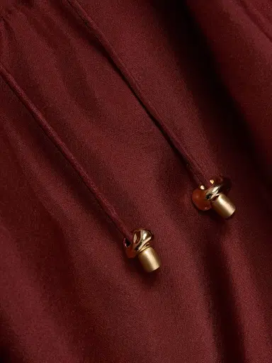 Zimmermann Women's Aster Bead-Detail Gathered Silk Blouse - Merlot | Thumbnail 7 Zimmermann Women's Aster Bead-Detail Gathered Silk Blouse - Merlot | Thumbnail 7