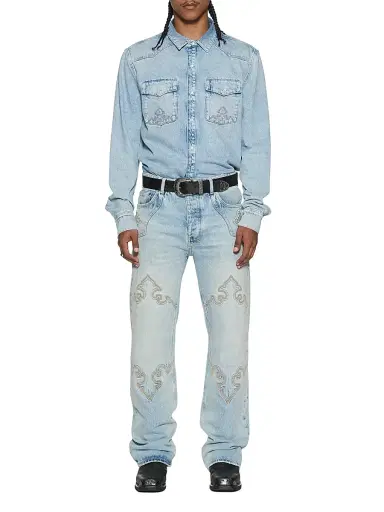 Ksubi Men's Whiplash Western-Style Denim Button-Front Shirt - Denim | Thumbnail 2 Ksubi Men's Whiplash Western-Style Denim Button-Front Shirt - Denim | Thumbnail 2