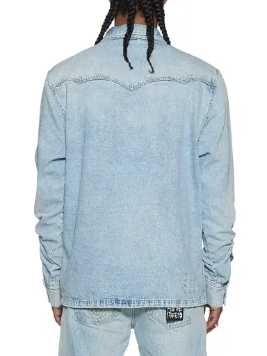 Ksubi Men's Whiplash Western-Style Denim Button-Front Shirt - Denim | Thumbnail 4 Ksubi Men's Whiplash Western-Style Denim Button-Front Shirt - Denim | Thumbnail 4