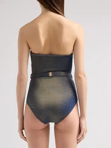 Zimmermann Women's Aster Metallic Belted One-Piece Swimsuit - Metallic Gun Metal - Size 8 | Thumbnail 3 Zimmermann Women's Aster Metallic Belted One-Piece Swimsuit - Metallic Gun Metal - Size 8 | Thumbnail 3