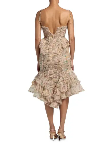 Zimmermann Women's Rebellion Printed Ruffled Corset Midi-Dress - Pink Floral | Thumbnail 5 Zimmermann Women's Rebellion Printed Ruffled Corset Midi-Dress - Pink Floral | Thumbnail 5