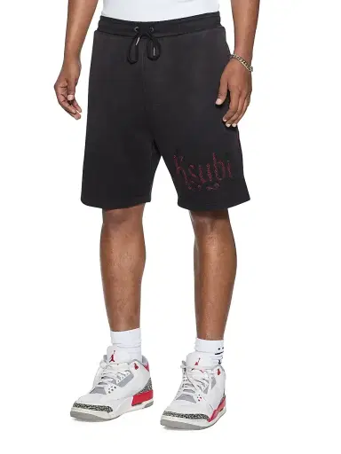 Ksubi Men's Paise Trak Embroidered Cotton Shorts - Charcoal | Thumbnail 2 Ksubi Men's Paise Trak Embroidered Cotton Shorts - Charcoal | Thumbnail 2