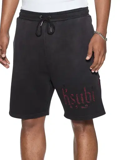 Ksubi Men's Paise Trak Embroidered Cotton Shorts - Charcoal | Thumbnail 4 Ksubi Men's Paise Trak Embroidered Cotton Shorts - Charcoal | Thumbnail 4