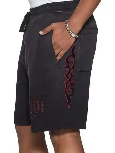 Ksubi Men's Paise Trak Embroidered Cotton Shorts - Charcoal | Thumbnail 5 Ksubi Men's Paise Trak Embroidered Cotton Shorts - Charcoal | Thumbnail 5