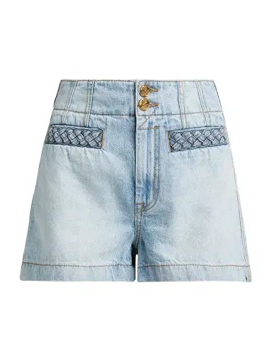 Zimmermann Women's Lucky Washed Denim Shorts | Thumbnail 1 Zimmermann Women's Lucky Washed Denim Shorts | Thumbnail 1