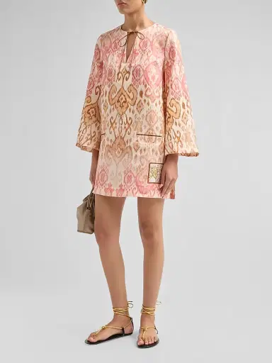 Zimmermann Women's Aster Linen Shift Minidress | Thumbnail 4 Zimmermann Women's Aster Linen Shift Minidress | Thumbnail 4
