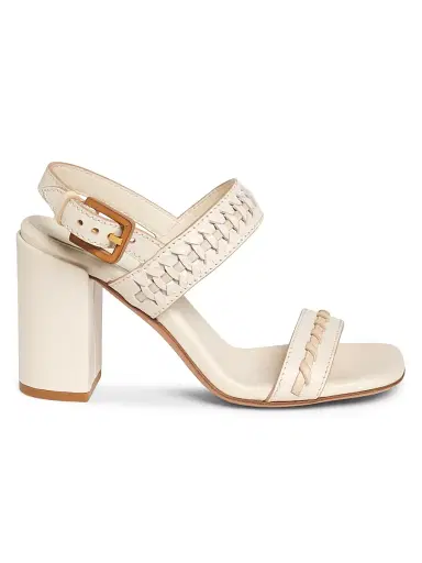 Zimmermann Women's Alchemy 85MM Woven Leather Block-Heel Sandals - Milk | Thumbnail 1 Zimmermann Women's Alchemy 85MM Woven Leather Block-Heel Sandals - Milk | Thumbnail 1