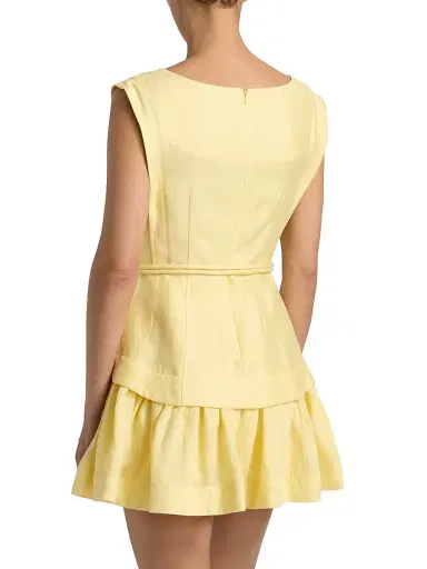 Acler Women's Remly Ruffled Linen-Blend Minidress - Lemon Sorbet | Thumbnail 5 Acler Women's Remly Ruffled Linen-Blend Minidress - Lemon Sorbet | Thumbnail 5