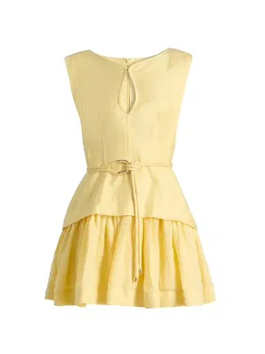 Acler Women's Remly Ruffled Linen-Blend Minidress - Lemon Sorbet | Thumbnail 1 Acler Women's Remly Ruffled Linen-Blend Minidress - Lemon Sorbet | Thumbnail 1
