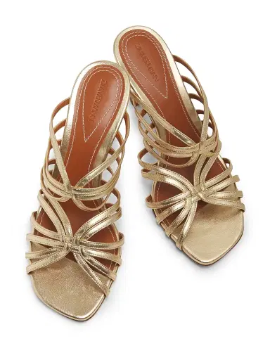 Zimmermann Women's Aura 85MM Metallic Leather Sandals - Gold | Thumbnail 4 Zimmermann Women's Aura 85MM Metallic Leather Sandals - Gold | Thumbnail 4