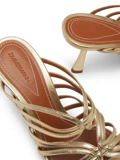 Zimmermann Women's Aura 85MM Metallic Leather Sandals - Gold | Thumbnail 5 Zimmermann Women's Aura 85MM Metallic Leather Sandals - Gold | Thumbnail 5