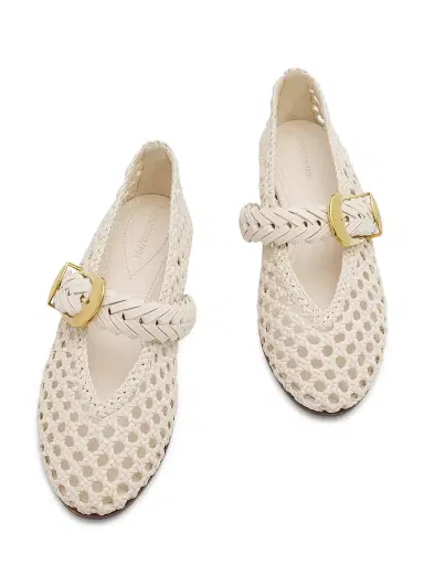 Zimmermann Women's Alchemy Leather Ballerina Flats - Milk - Size 9 | Thumbnail 4 Zimmermann Women's Alchemy Leather Ballerina Flats - Milk - Size 9 | Thumbnail 4