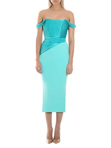 Zhivago Women's The Eternal Pleated Panel Column Midi-Dress | Thumbnail 2 Zhivago Women's The Eternal Pleated Panel Column Midi-Dress | Thumbnail 2