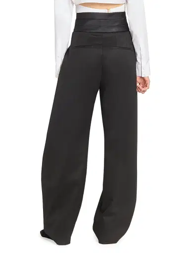 ALAIA Women's Tux Wool Barrel-Leg Pants - Noir Alaia | Thumbnail 5 ALAIA Women's Tux Wool Barrel-Leg Pants - Noir Alaia | Thumbnail 5