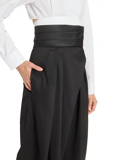 ALAIA Women's Tux Wool Barrel-Leg Pants - Noir Alaia | Thumbnail 6 ALAIA Women's Tux Wool Barrel-Leg Pants - Noir Alaia | Thumbnail 6