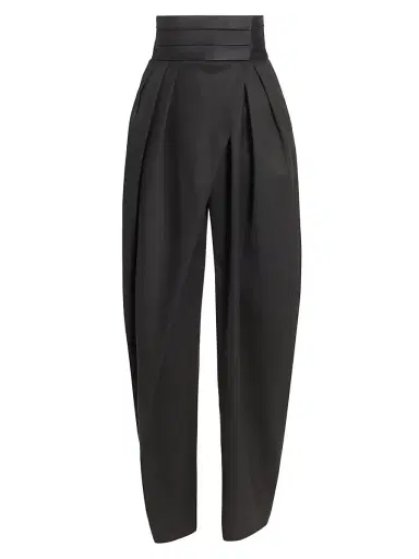 ALAIA Women's Tux Wool Barrel-Leg Pants - Noir Alaia | Thumbnail 1 ALAIA Women's Tux Wool Barrel-Leg Pants - Noir Alaia | Thumbnail 1