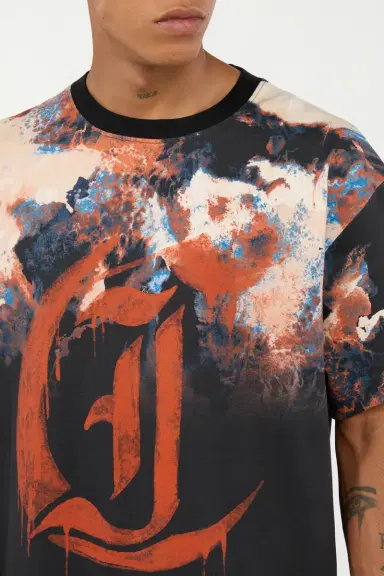 Roberto Cavalli Rusty Stain Print T-Shirt | Thumbnail 4 Roberto Cavalli Rusty Stain Print T-Shirt | Thumbnail 4