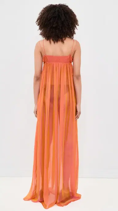 House of Aama Anancy Iridescent Silk Maxi Dress Orange | Thumbnail 3 House of Aama Anancy Iridescent Silk Maxi Dress Orange | Thumbnail 3