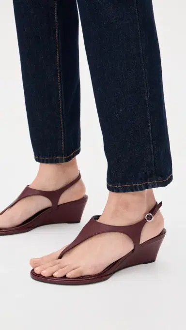 AEYDE Roose Nappa Leather Wedge Sandals Port | Thumbnail 3 AEYDE Roose Nappa Leather Wedge Sandals Port | Thumbnail 3