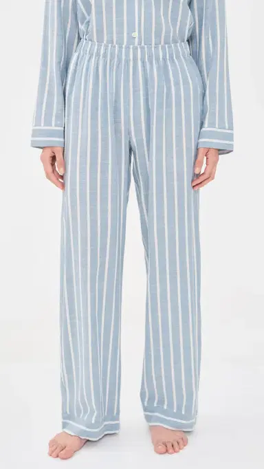 Eberjey Nautico Long Pajama et Classic tripe late Blue/ | Thumbnail 5 Eberjey Nautico Long Pajama et Classic tripe late Blue/ | Thumbnail 5