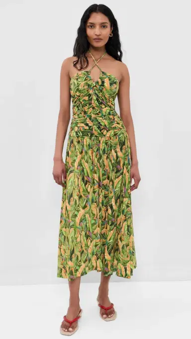 Farm Rio Forrest Green Parrot Sleeveless Maxi Dress Parrots Forest Green | Thumbnail 2 Farm Rio Forrest Green Parrot Sleeveless Maxi Dress Parrots Forest Green | Thumbnail 2