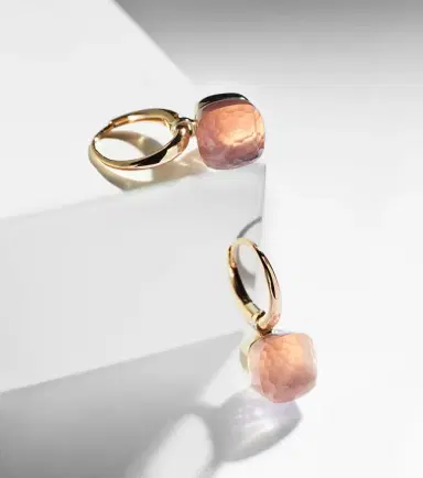 Pomellato Nudo Petit 18kt rose and white gold earrings with rose quartz | Thumbnail 5 Pomellato Nudo Petit 18kt rose and white gold earrings with rose quartz | Thumbnail 5