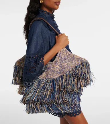 Zimmermann Goldentime Medium fringed raffia tote bag | Thumbnail 5 Zimmermann Goldentime Medium fringed raffia tote bag | Thumbnail 5