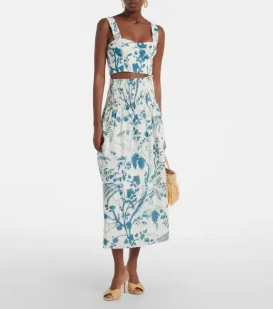 Erdem Floral cotton and linen midi skirt | Thumbnail 2 Erdem Floral cotton and linen midi skirt | Thumbnail 2