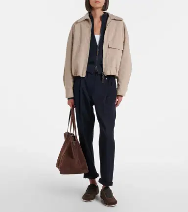 Brunello Cucinelli Monili suede-trimmed sneakers | Thumbnail 5 Brunello Cucinelli Monili suede-trimmed sneakers | Thumbnail 5