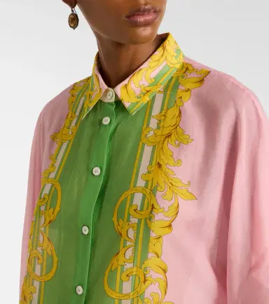 Versace Printed cotton and silk voile kaftan | Thumbnail 4 Versace Printed cotton and silk voile kaftan | Thumbnail 4