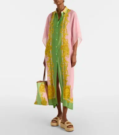 Versace Printed cotton and silk voile kaftan | Thumbnail 5 Versace Printed cotton and silk voile kaftan | Thumbnail 5