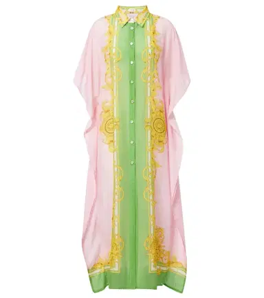 Versace Printed cotton and silk voile kaftan | Thumbnail 1 Versace Printed cotton and silk voile kaftan | Thumbnail 1