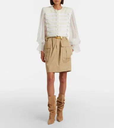 Balmain Belted cotton gabardine miniskirt | Thumbnail 2 Balmain Belted cotton gabardine miniskirt | Thumbnail 2