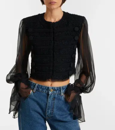 Balmain Silk-trimmed bouclé jacket | Thumbnail 6 Balmain Silk-trimmed bouclé jacket | Thumbnail 6