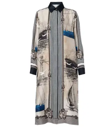 Max Mara Printed silk twill shirt dress | Thumbnail 1 Max Mara Printed silk twill shirt dress | Thumbnail 1