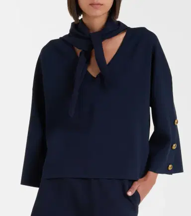 Max Mara Embellished crêpe top | Thumbnail 6 Max Mara Embellished crêpe top | Thumbnail 6