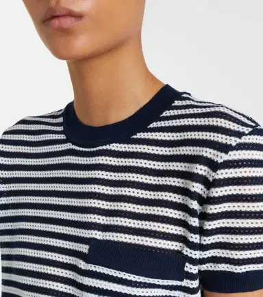 Max Mara Striped cotton-blend jersey T-shirt | Thumbnail 4 Max Mara Striped cotton-blend jersey T-shirt | Thumbnail 4
