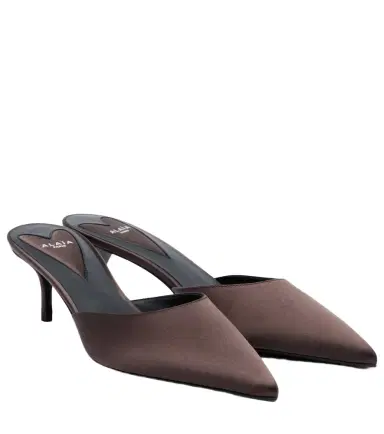 Alaïa Alaïa Le Coeur satin mules | Thumbnail 1 Alaïa Alaïa Le Coeur satin mules | Thumbnail 1