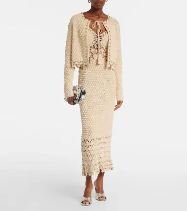 Rabanne Embellished crochet cotton cardigan | Thumbnail 2 Rabanne Embellished crochet cotton cardigan | Thumbnail 2