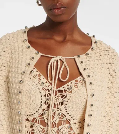 Rabanne Embellished crochet cotton cardigan | Thumbnail 4 Rabanne Embellished crochet cotton cardigan | Thumbnail 4