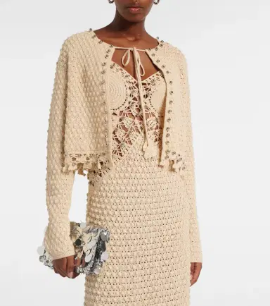 Rabanne Embellished crochet cotton cardigan | Thumbnail 5 Rabanne Embellished crochet cotton cardigan | Thumbnail 5