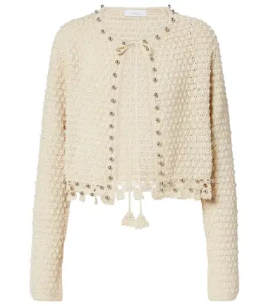Rabanne Embellished crochet cotton cardigan | Thumbnail 1 Rabanne Embellished crochet cotton cardigan | Thumbnail 1