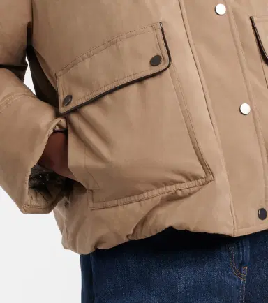 Brunello Cucinelli Leather-trimmed padded jacket | Thumbnail 2 Brunello Cucinelli Leather-trimmed padded jacket | Thumbnail 2