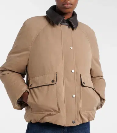 Brunello Cucinelli Leather-trimmed padded jacket | Thumbnail 5 Brunello Cucinelli Leather-trimmed padded jacket | Thumbnail 5