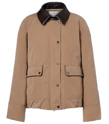 Brunello Cucinelli Leather-trimmed padded jacket | Thumbnail 1 Brunello Cucinelli Leather-trimmed padded jacket | Thumbnail 1