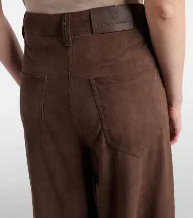 Brunello Cucinelli Suede wide-leg pants | Thumbnail 5 Brunello Cucinelli Suede wide-leg pants | Thumbnail 5