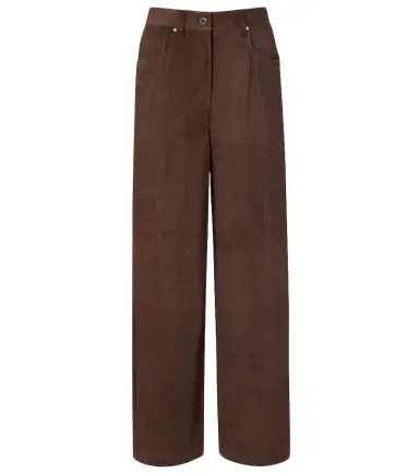 Brunello Cucinelli Suede wide-leg pants | Thumbnail 1 Brunello Cucinelli Suede wide-leg pants | Thumbnail 1