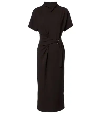 Brunello Cucinelli Gathered jersey midi dress | Thumbnail 1 Brunello Cucinelli Gathered jersey midi dress | Thumbnail 1