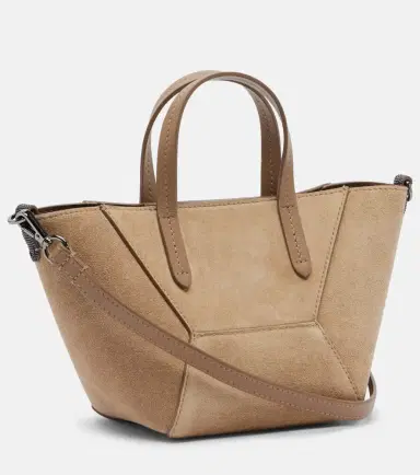 Brunello Cucinelli Duo Mini Monili suede top-handle bag | Thumbnail 3 Brunello Cucinelli Duo Mini Monili suede top-handle bag | Thumbnail 3